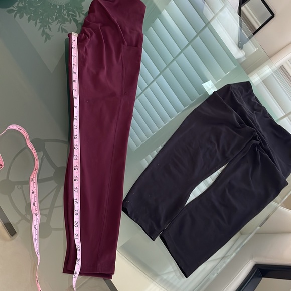 Yogalicious Lux sz S Leggings Bundle 2 pairs Cranberry Black EUC Buttery Soft - Picture 5 of 16